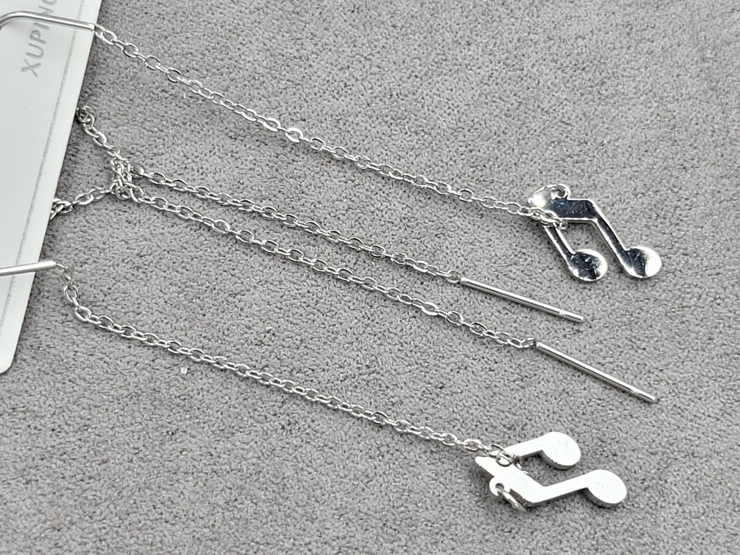 Серьги протяжки ТТМ Xuping 7*14 мм в. 7 см родий