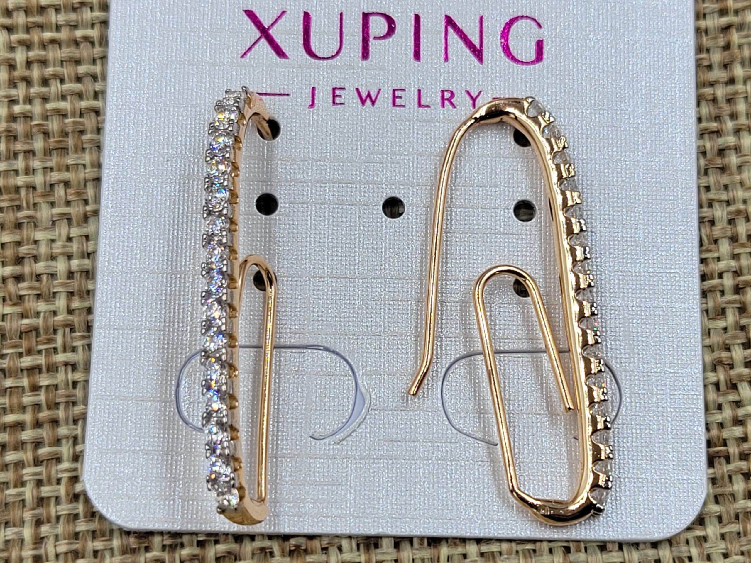 Сережки Xuping 2,4 мм в. 33 мм 18к