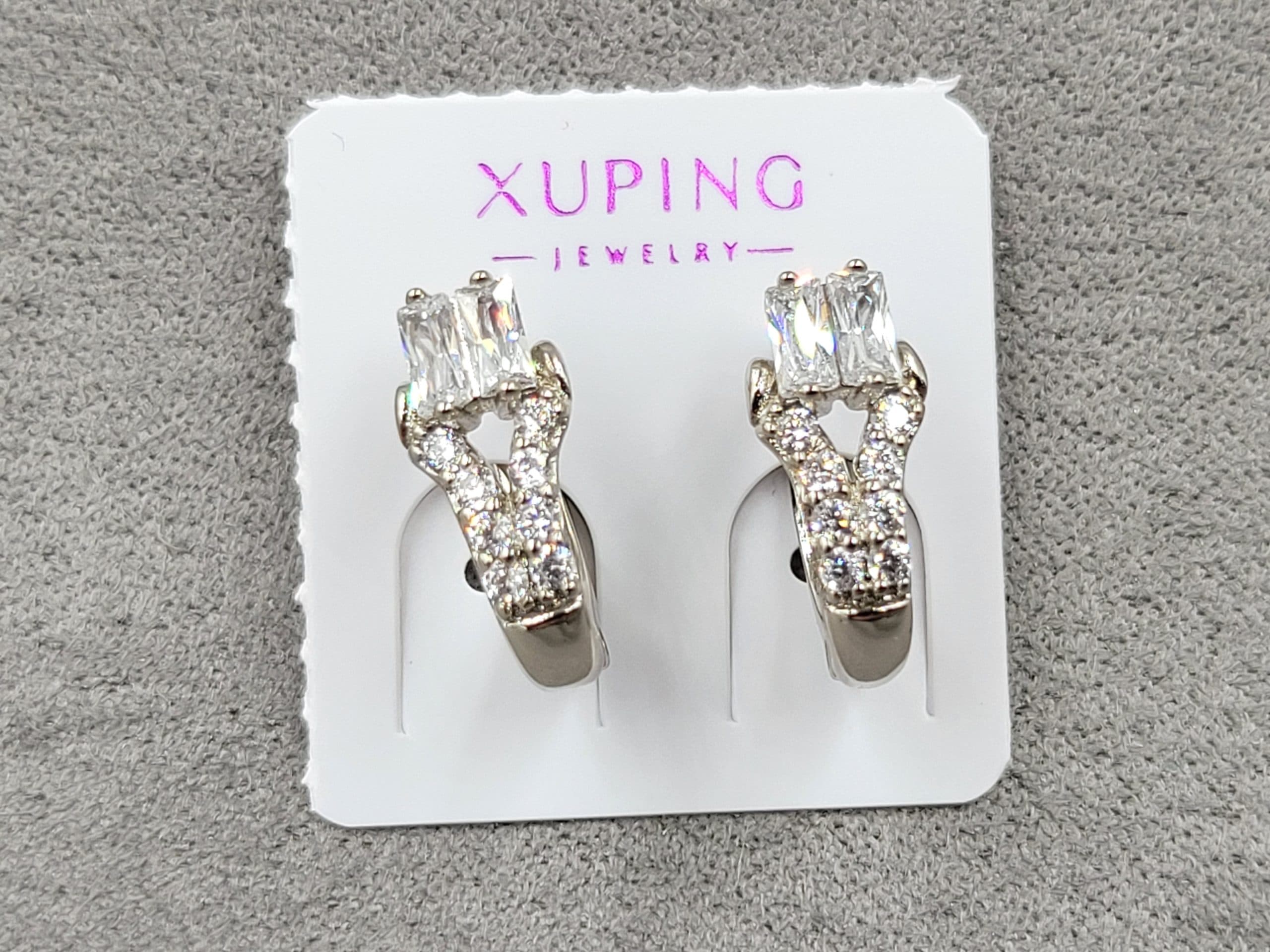 Сережки Xuping 6 мм в. 15 мм родій англійський замок