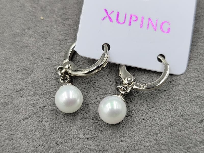 Сережки Xuping 6 мм в. 23 мм родій круглий замок