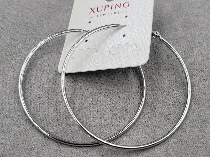 Сережки кільця M&L Xuping 2 мм д. 60 мм родій