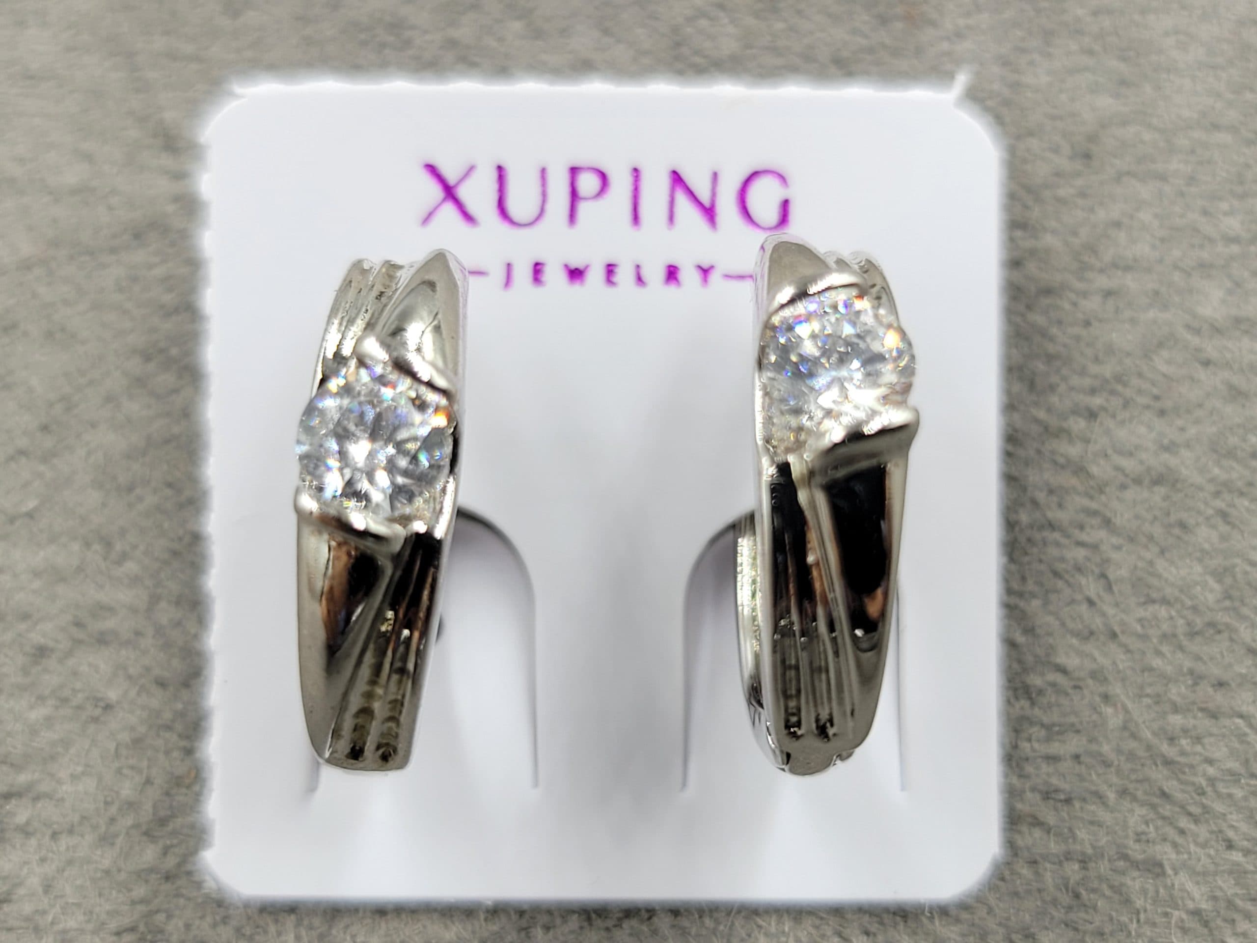 Сережки Xuping 4 мм в. 16 мм родій круглий замок