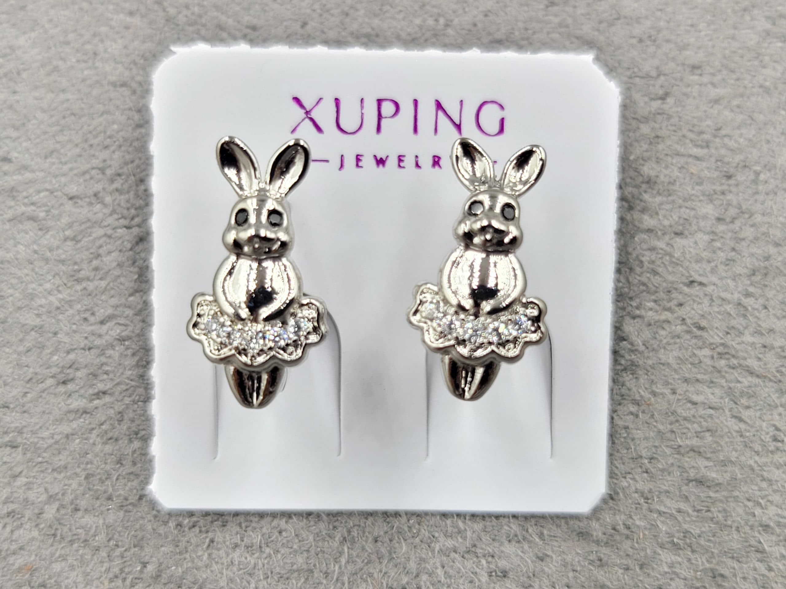 Сережки Xuping 7 мм в. 14 мм родій круглий замок