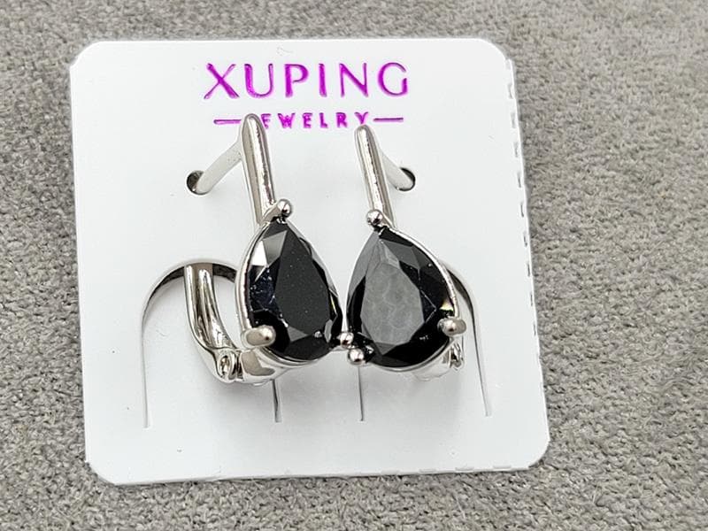 Сережки Xuping 6 мм висота 14 мм англійський замок родій