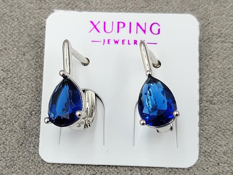 Сережки Xuping 6 мм висота 14 мм англійський замок родій