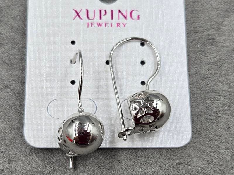 Сережки Xuping 12 мм висота 22 мм французський замок родій