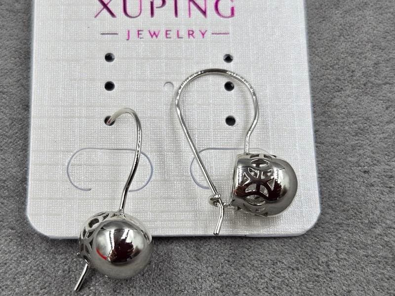 Сережки Xuping 10 мм висота 27 мм французський замок родій