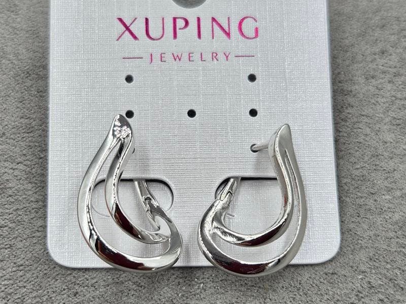 Сережки Xuping 17 мм висота 25 мм англійський замок родій