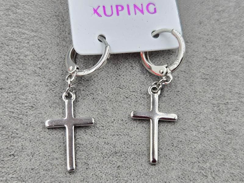 Сережки Xuping 11 мм висота 19 мм круглий замок родій