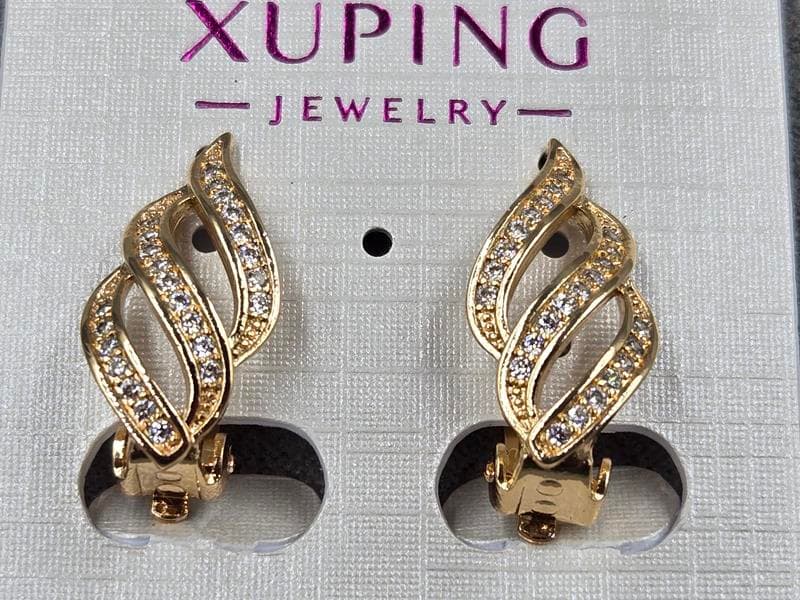 Кліпси Xuping 10 мм висота 22 мм колір 18к