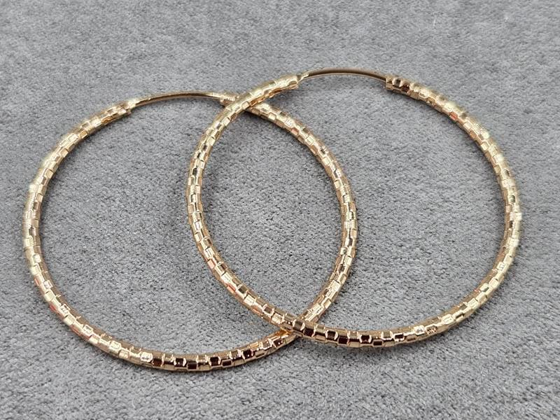 Сережки кільця  Xuping 2 мм висота 40 мм колір 18к