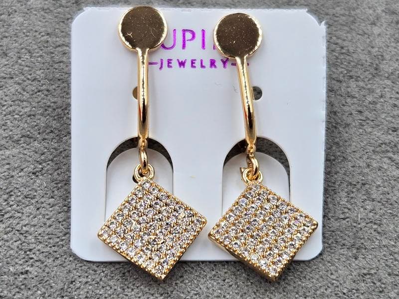 Кліпси Xuping 11 мм висота 27 мм колір 18к