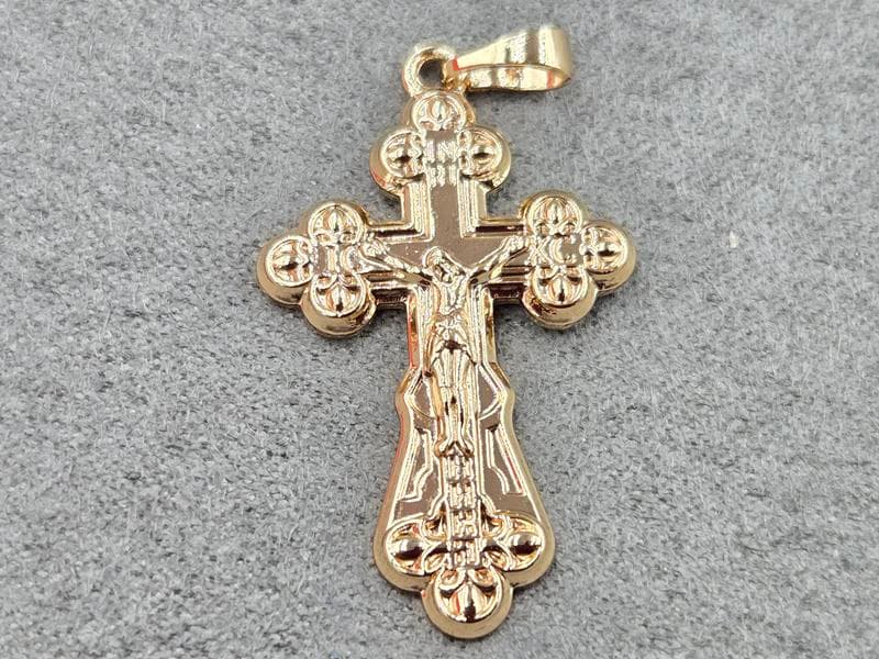 Хрестик Xuping 20 мм висота 38 мм колір 18к