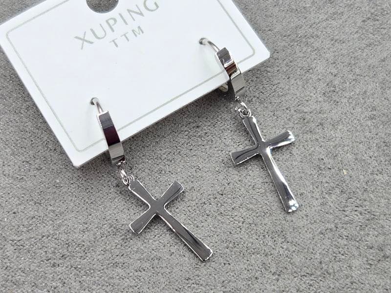 Сережки ТТМ Xuping 12*20 мм висота 34 мм круглий замок нержавіюча сталь