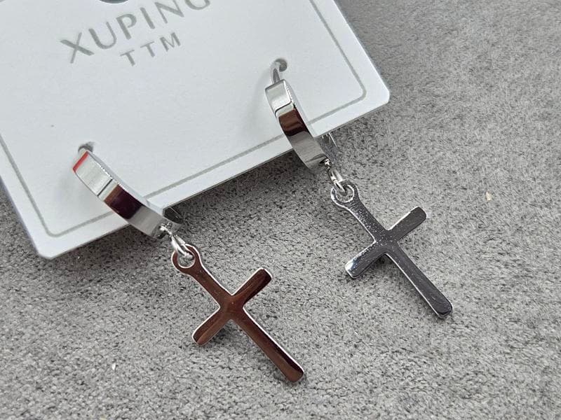 Сережки ТТМ Xuping 10*18 мм висота 31 мм круглий замок нержавіюча сталь