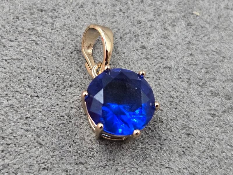 Кулон Xuping з синім стразом 9 мм висота 18 мм колір 18к