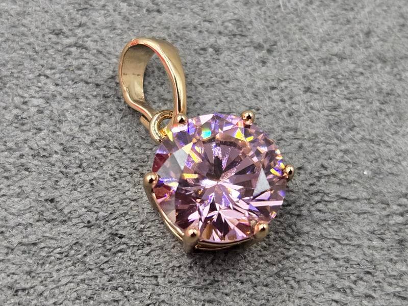 Кулон Xuping з рожевим стразом 9 мм висота 18 мм колір 18к