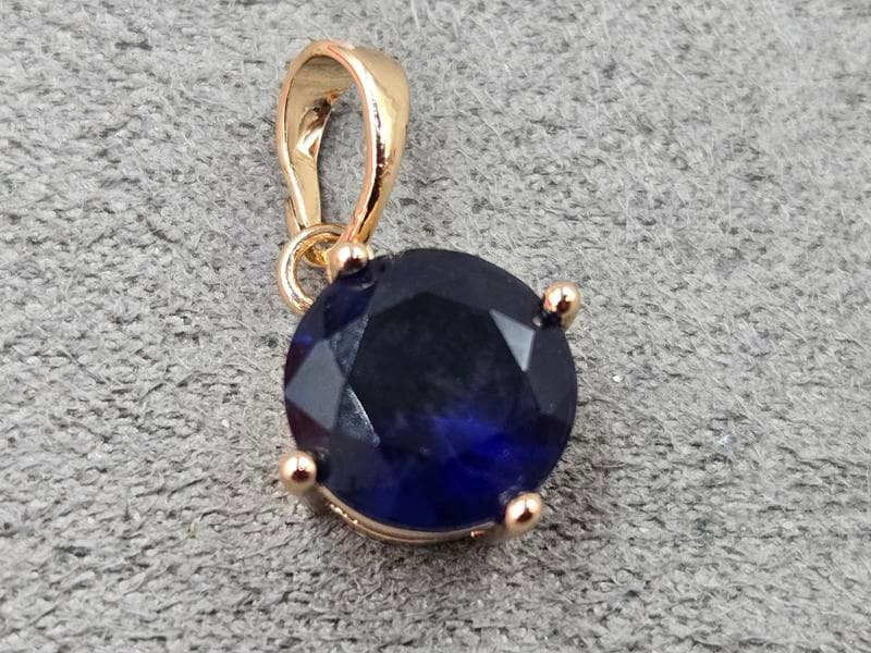 Кулон Xuping з темно синім стразом 9 мм висота 18 мм колір 18к