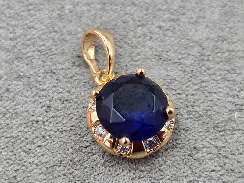 Кулон Xuping з синім стразом 11 мм висота 19 мм колір 18к