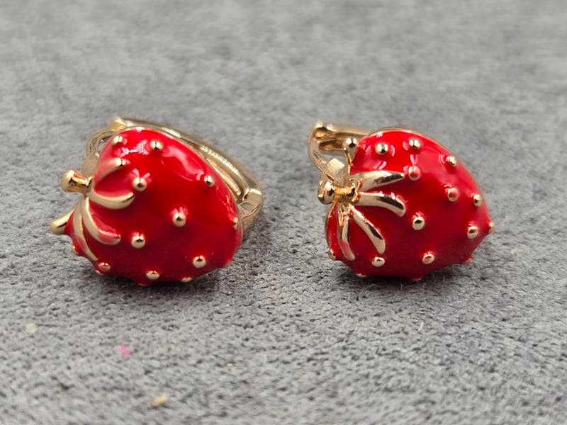 Сережки Xuping 10 мм висота 12 мм круглий замок колір 18к