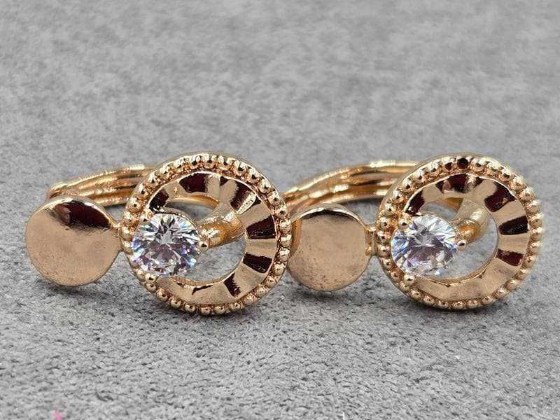 Сережки Xuping 12 мм висота 18 мм англійський замок колір 18к