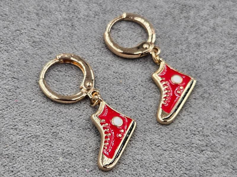 Сережки Xuping 13*9 мм висота 23 мм круглий замок колір 18к