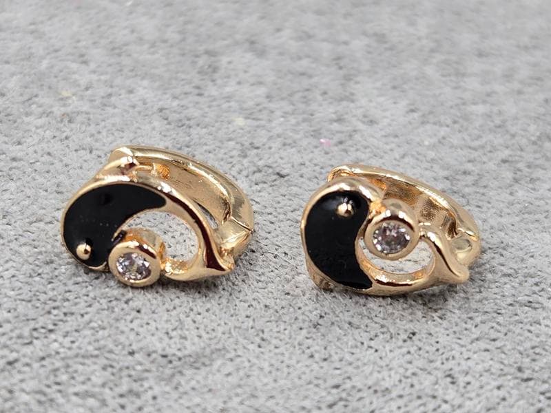 Сережки Xuping 7 мм висота 9 мм круглий замок колір 18к