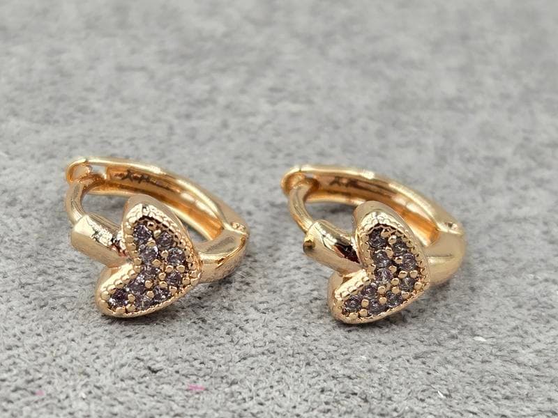 Сережки Xuping 7 мм висота 11 мм круглий замок колір 18к