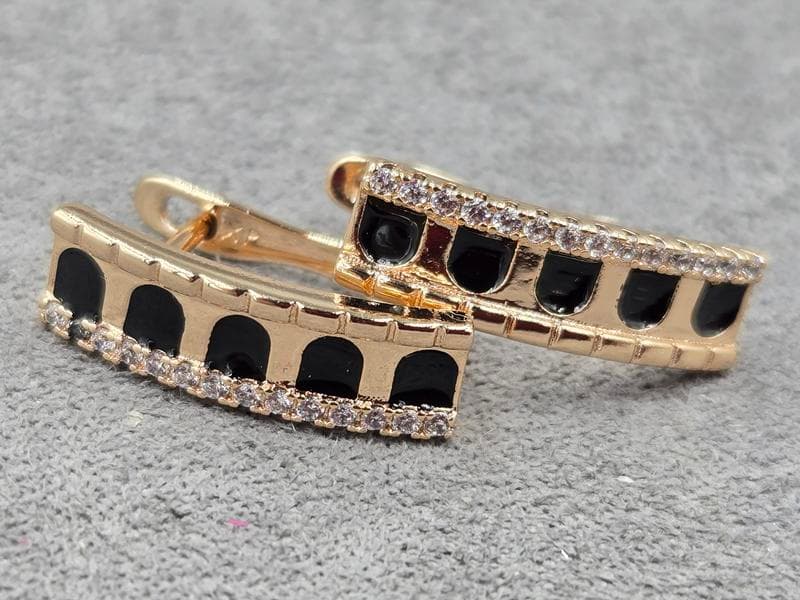 Сережки Xuping 5 мм висота 18 мм англійський замок колір 18к