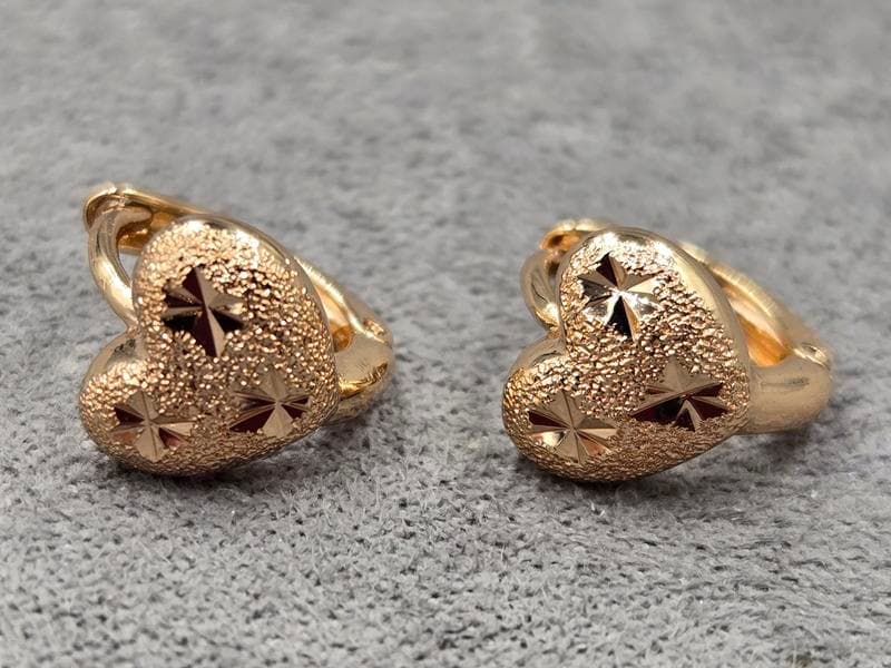 Сережки Xuping 8 мм висота 12 мм круглий замок колір 18к