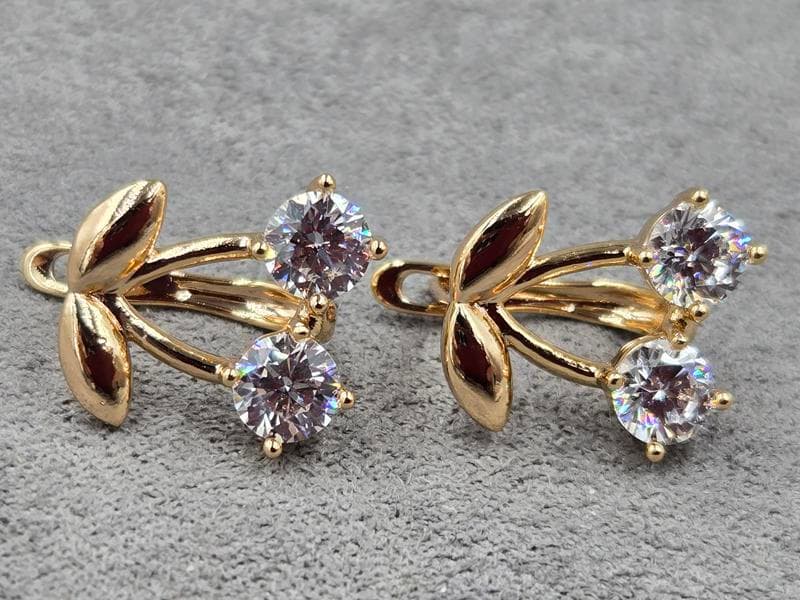 Сережки Xuping 13 мм висота 14 мм англійський замок колір 18к