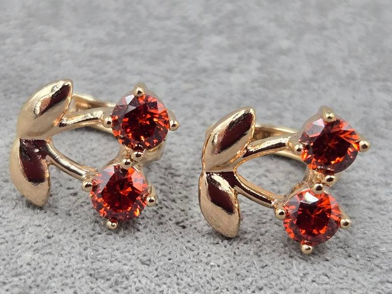 Сережки Xuping 10 мм висота 11 мм круглий замок колір 18к