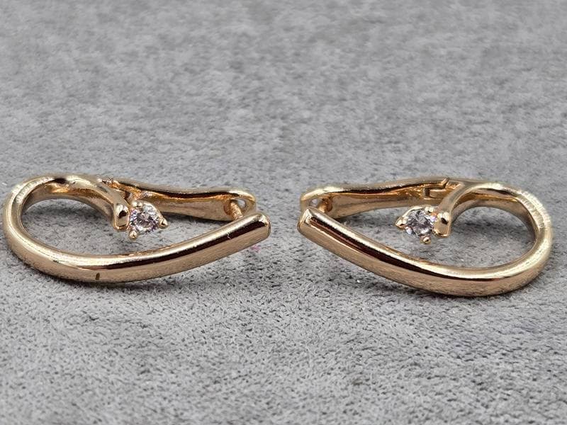 Сережки Xuping 2 мм висота 22 мм англійський замок колір 18к