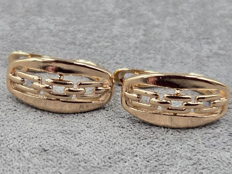 Сережки Xuping 8 мм висота 15 мм англійський замок колір 18к