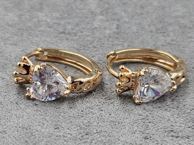 Сережки Xuping 8 мм висота 16 мм замок Конго колір 18к