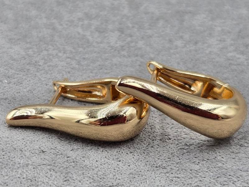 Сережки Xuping 7 мм висота 25 мм англійський замок колір 18к