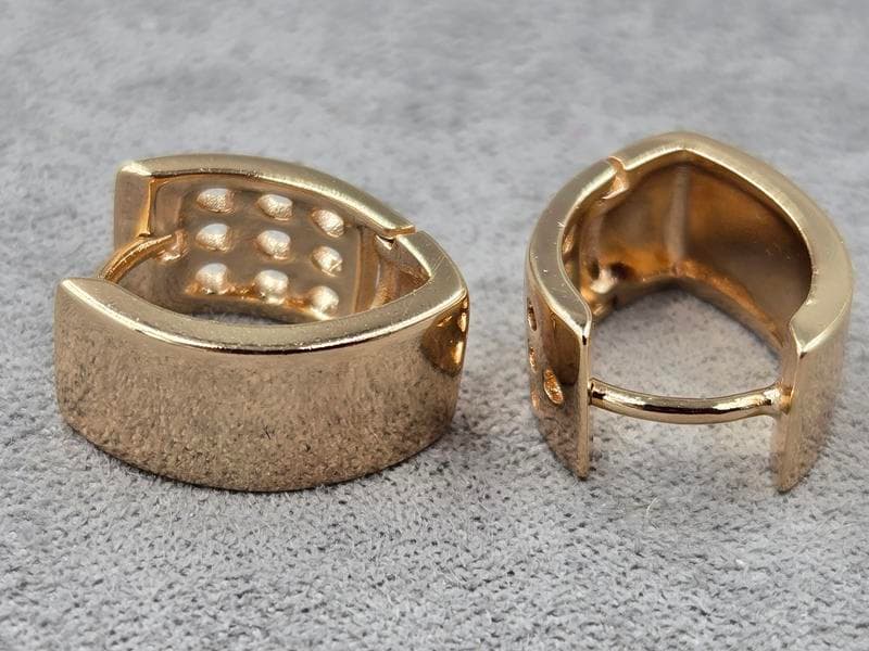 Сережки Xuping 8 мм висота 17 мм колір 18к