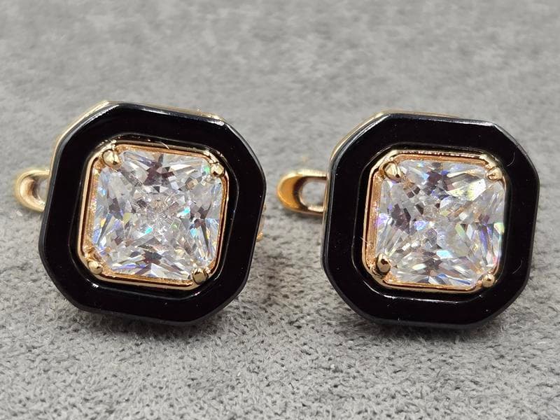 Сережки Xuping 13 мм висота 13 мм англійський замок колір 18к