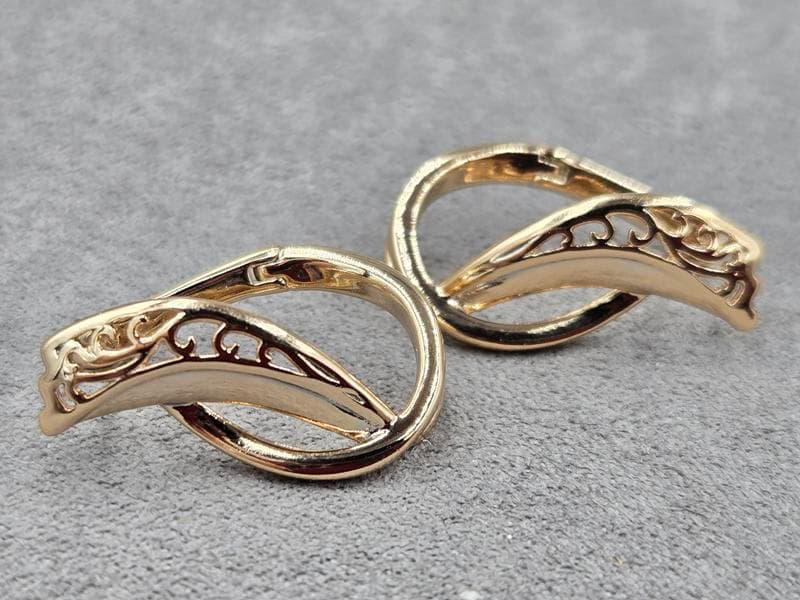 Сережки Xuping 10 мм висота 24 мм англійський замок колір 18к