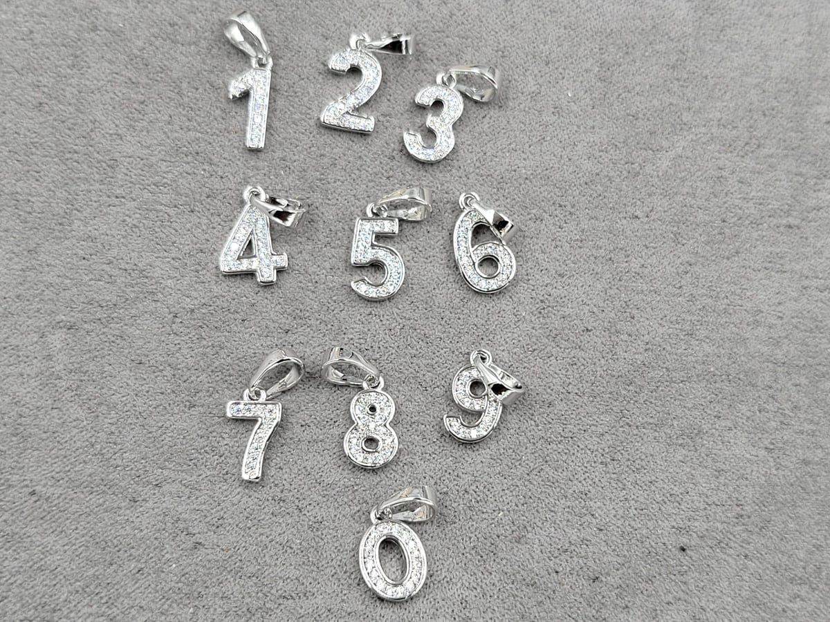 Кулон Xuping 6 мм в. 16 мм ( набор 10 цифр) родий