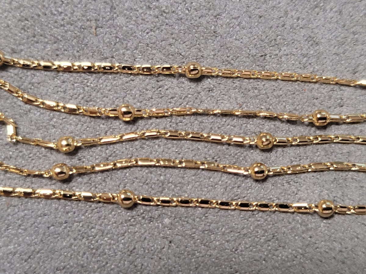 Ланцюжок Xuping 1 мм + куля 2 мм довжина 45  см позолота 18к