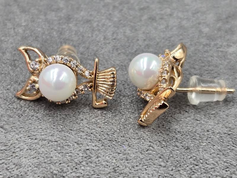 Гвоздики Xuping 8 мм висота 12 мм колір 18к