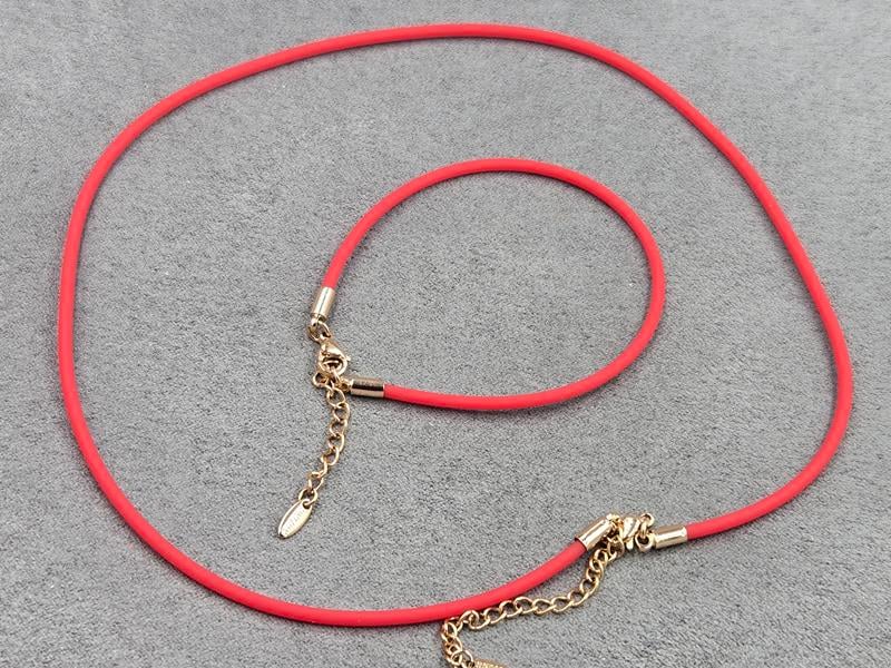 Комплект Xuping силіконовий 40+5 см та браслет 17+3 см колір 18к