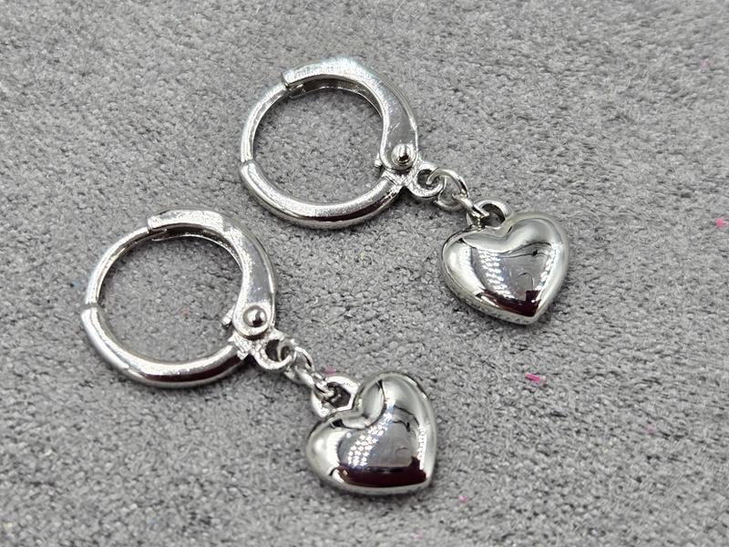 Сережки Xuping 8 мм висота 24 мм круглий замок родій