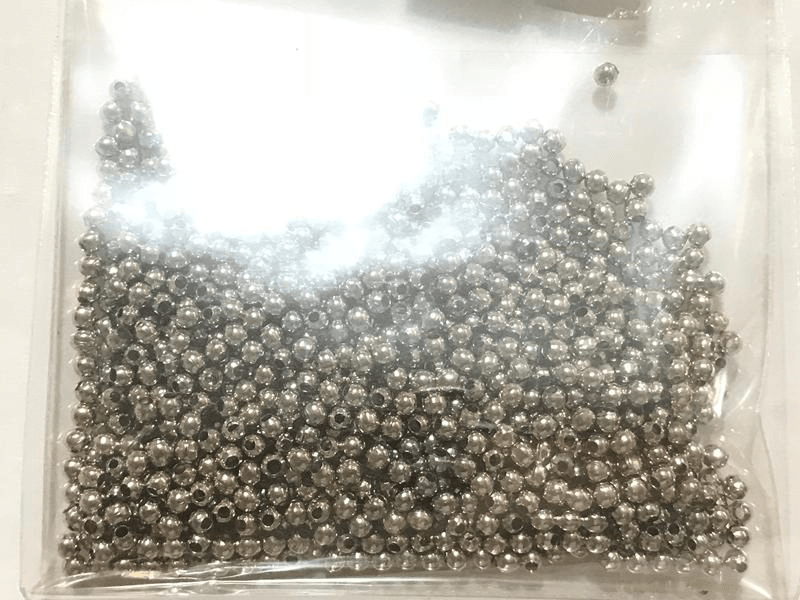 Бусина металлическая 2мм 12грамм цвет сталь