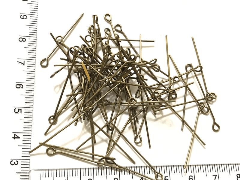 Гвоздики с петелькой 3 см цвет бронза 100гр