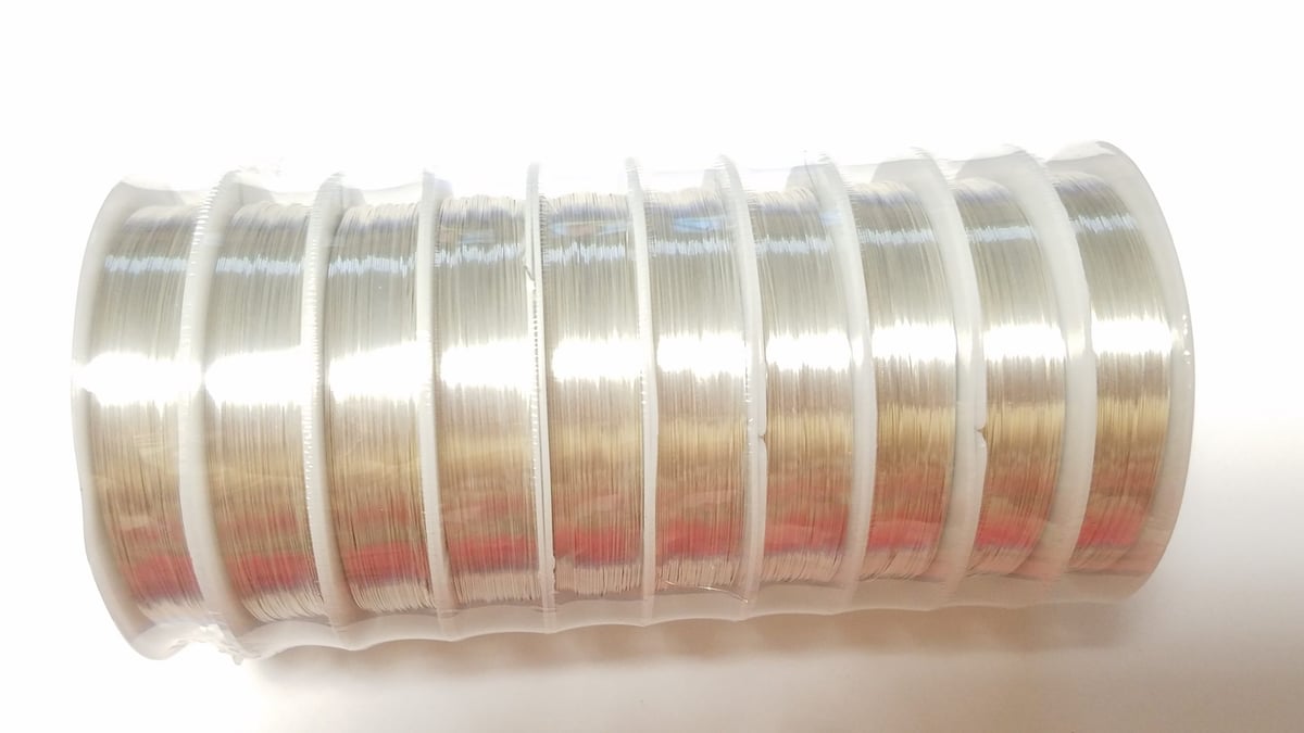 Дріт 0,3мм упаковка 10шт 25 метрів колір світла сталь (гіпоалергенний сплав)