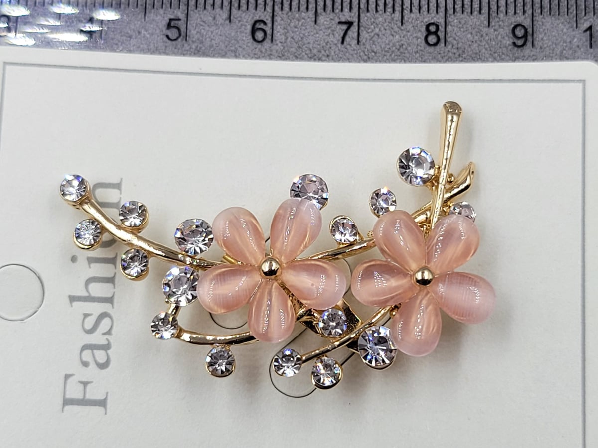 Брошь з рожевим кішковим оком