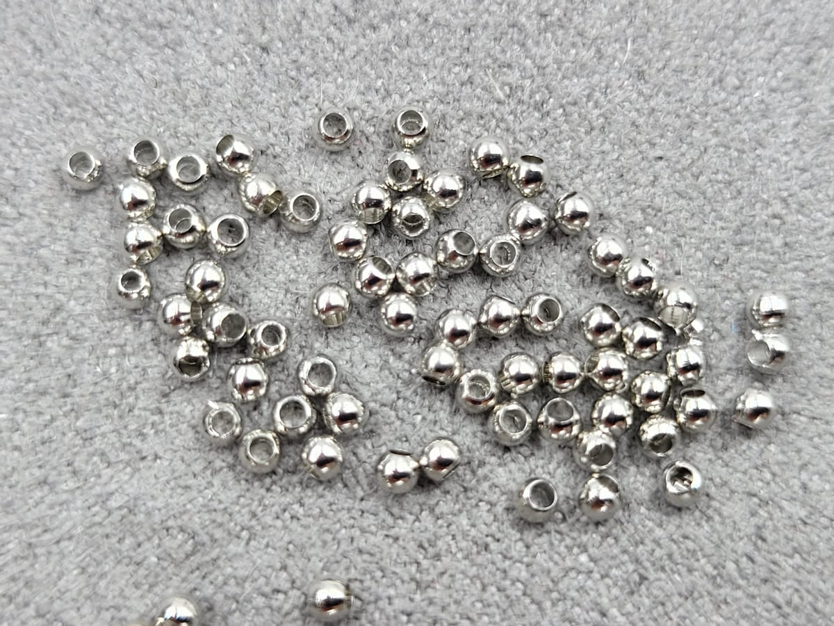 Шарик 2 мм цвет сталь 100 штук (гиппоаллергенный сплав)