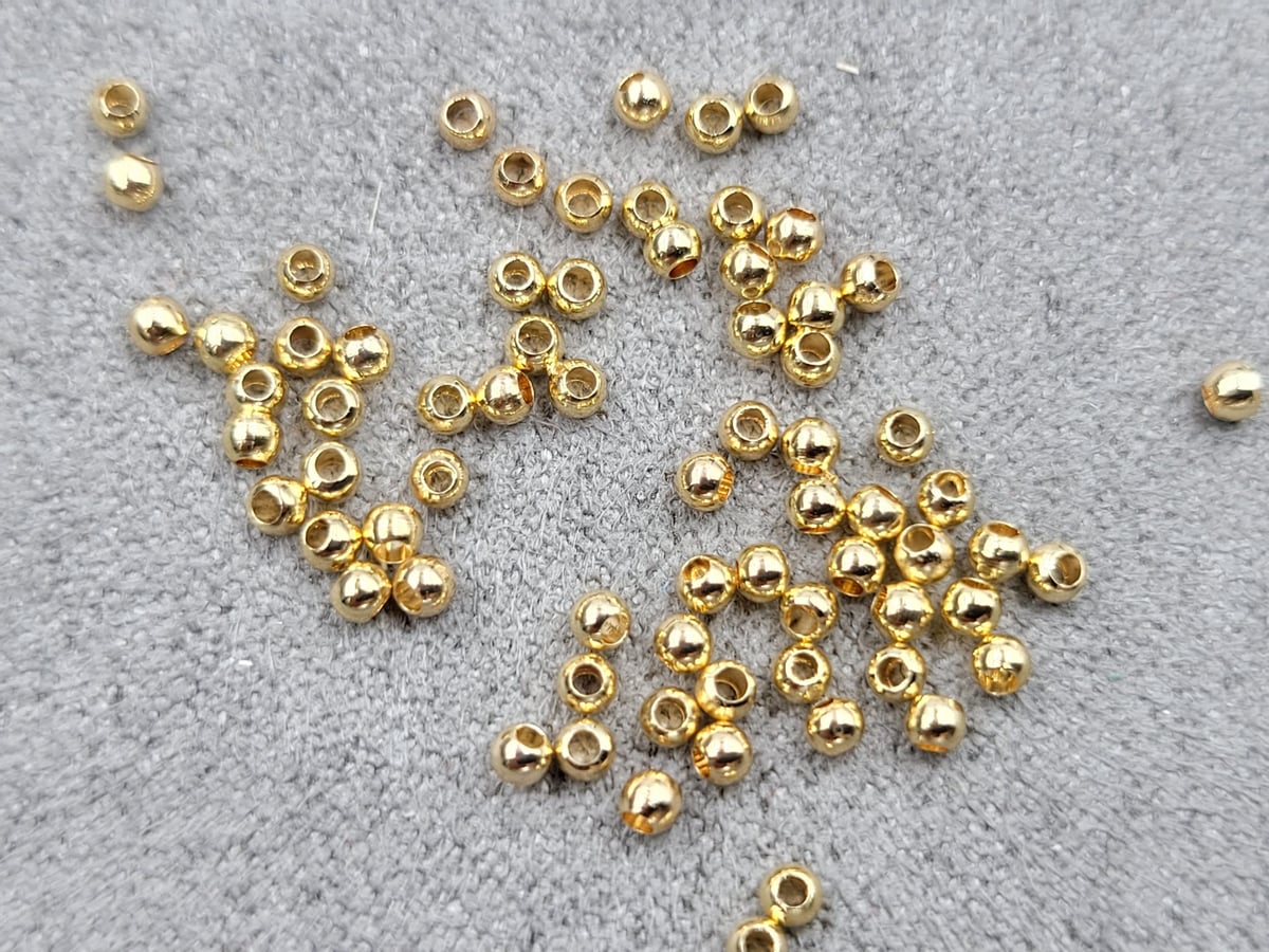 Кулі 2 мм колір золото 100 шт (гіпоалергений сплав)
